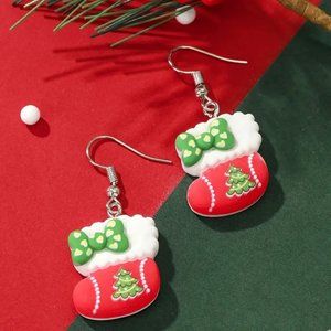 3/$12~Christmas Stocking Earrings